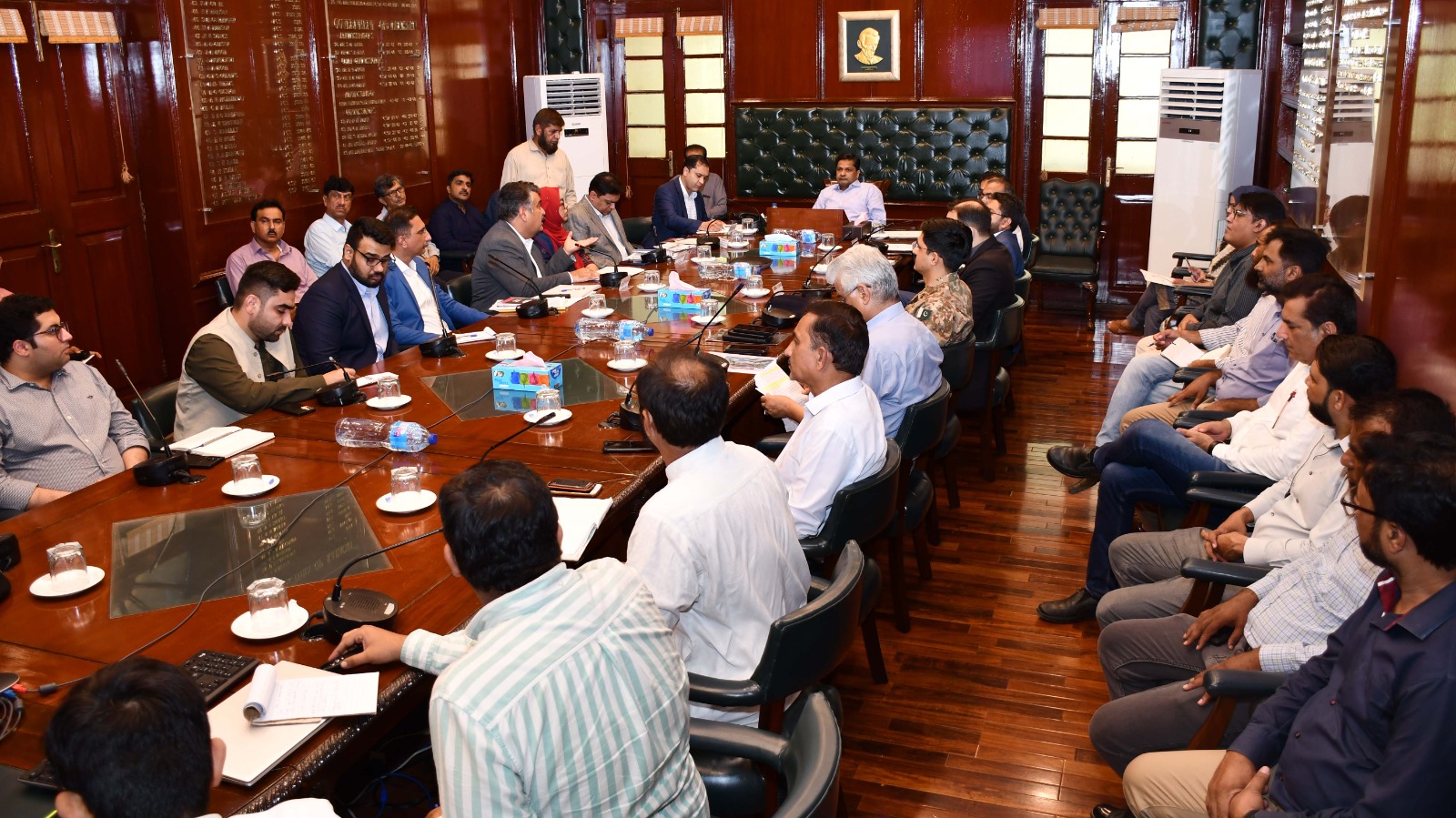The Commissioner Karachi Syed Hassan Naqvi chairs a meeting regarding the Utilities relocation of BRT. The concerned officials of the Trans Karachi and Mass Transit department attended the meeting 24/06/2024