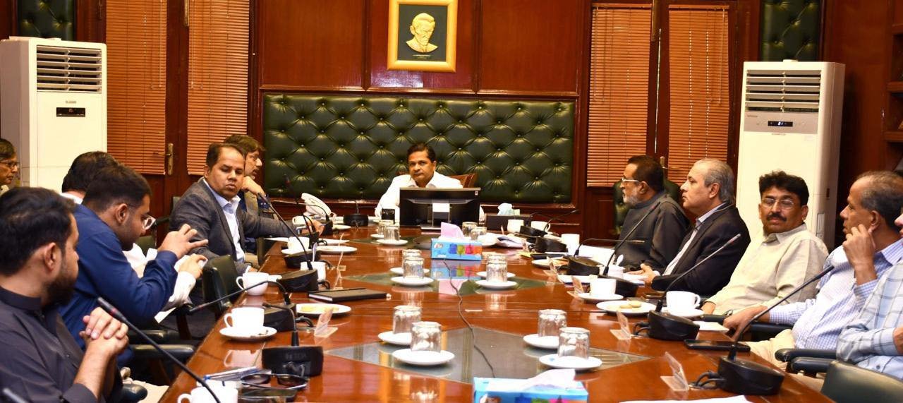 Meeting regarding Lyari Expressway AED and blocked waterways.