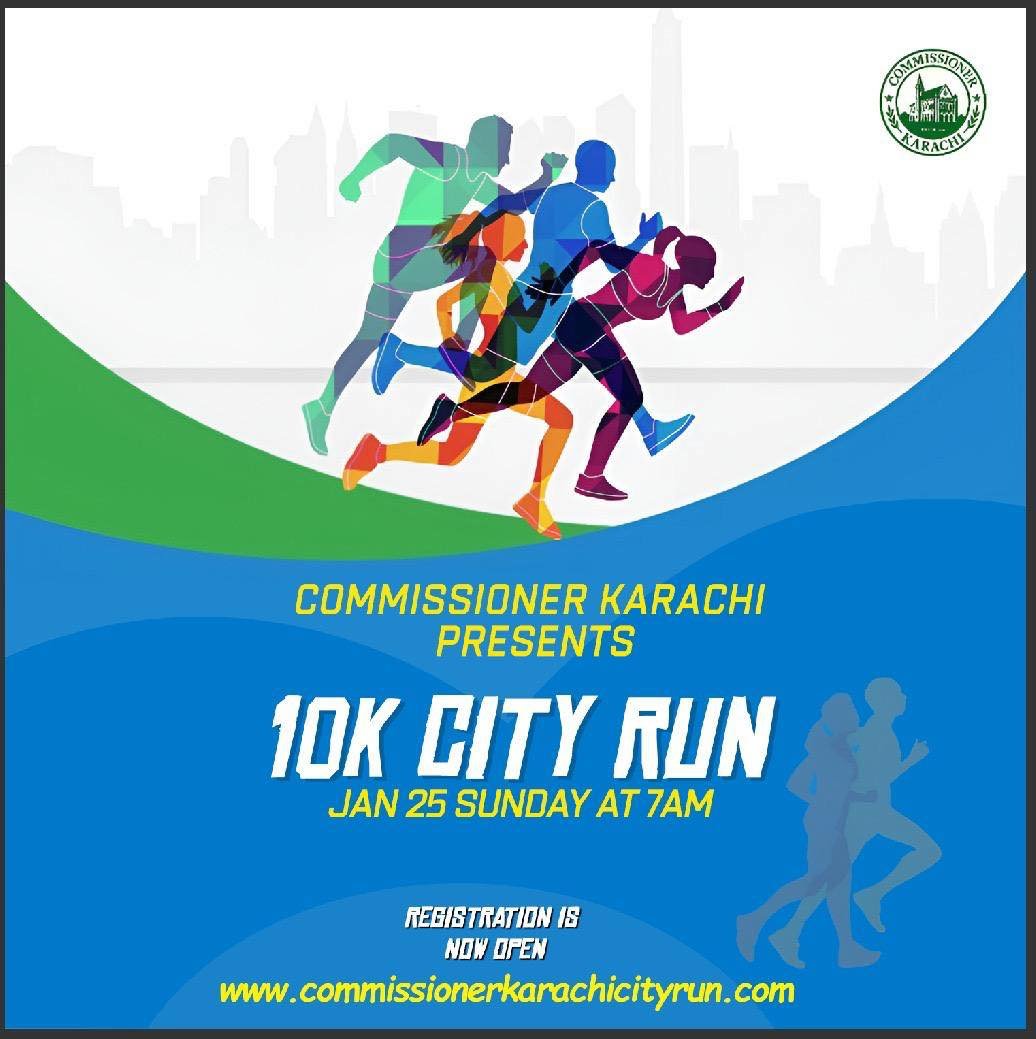 Commissioner Karachi presents 10K City Run.