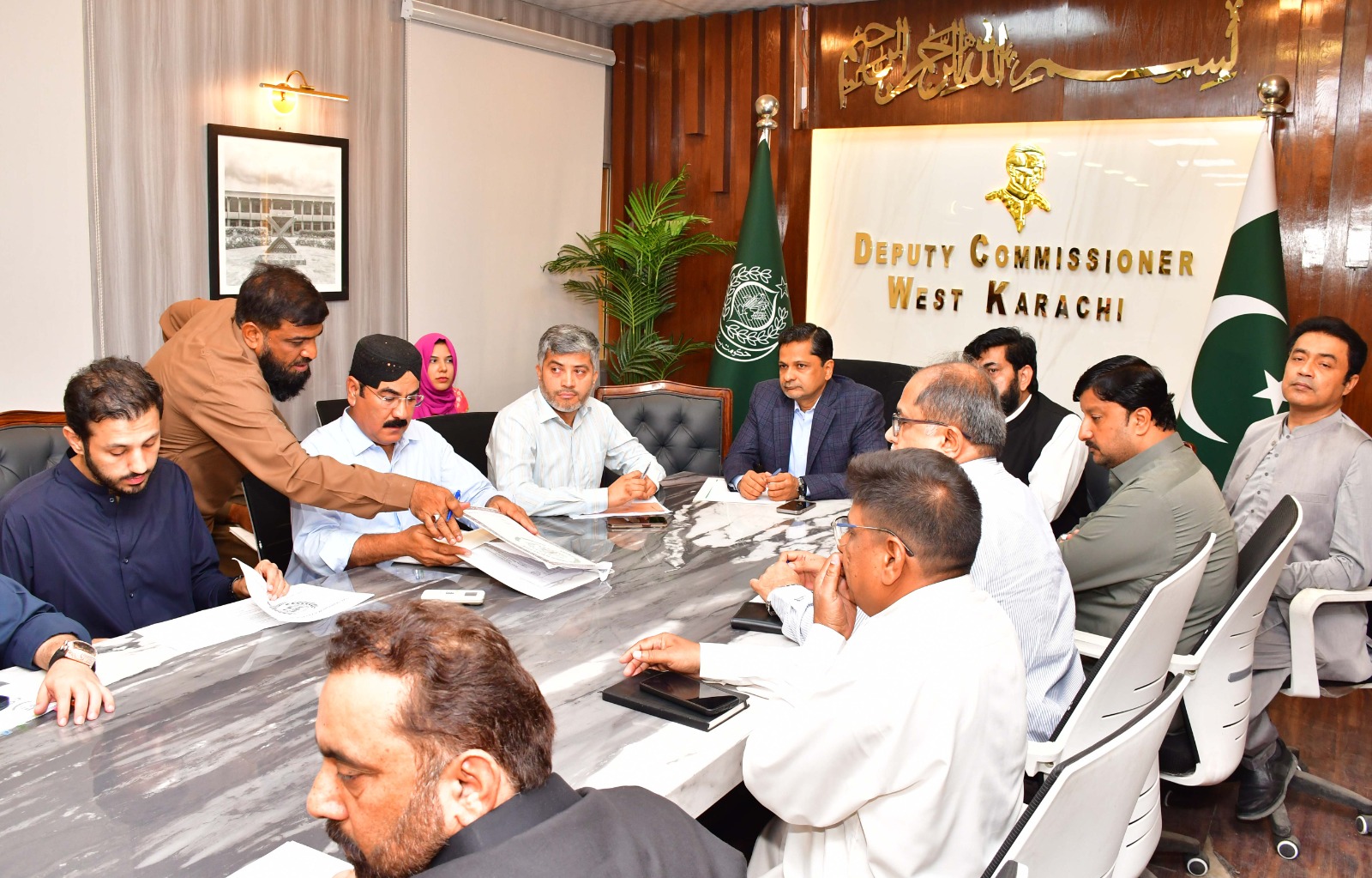 Commissioner Karachi chaired a meeting at the office of Deputy Commissioner West